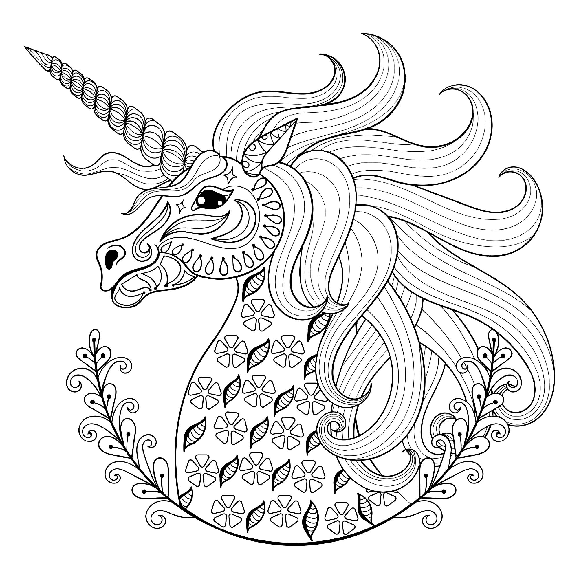 simple unicorn coloring pages
